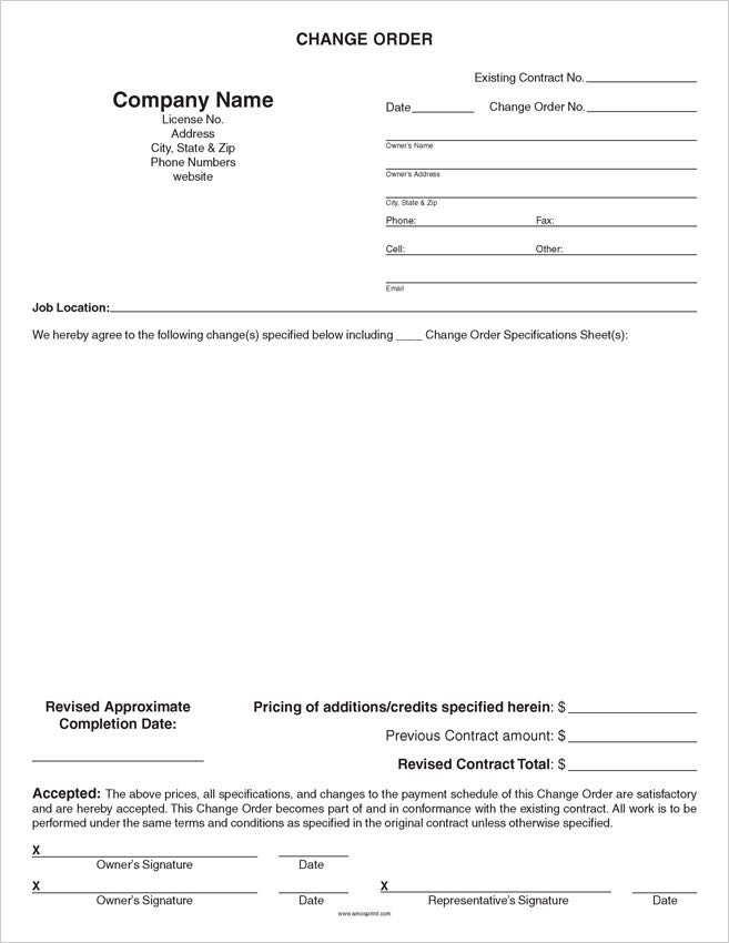 Ready-to-Use Electronic Change Order